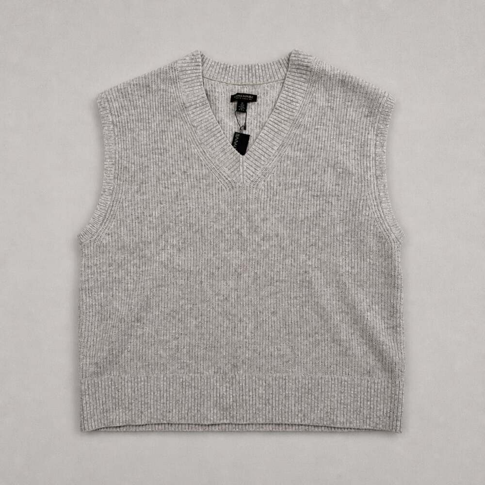 Banana Republic Italian Yarn Recycled Wool V-Neck Sweater Vest Size XL Grey